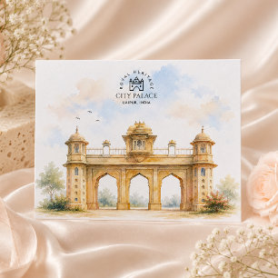 Cartão Postal De Festividades Palácio da Cidade Uaipur Lembrança da Herança In