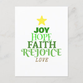Cartão Postal De Festividades Palavras de Natal Árvore de Natal