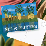 Cartão Postal De Festividades Palm Desert Palm Primaveras Oasis California Mojav<br><div class="desc">Veja esta incrível ilustração colorida de um lindo oásis de palma no deserto e se prepare para explorar! Veja meu compro por mais designs também! Vejam meu compro por mais caminhadas, acampar, vida derrotada, pássaros e muito mais! Você também pode encontrar este design em camisetas, canecas, travesseiros, adesivos e ímanes....</div>