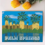 Cartão Postal De Festividades Palm Primaveras Oasis Desert Coachella California<br><div class="desc">Veja esta incrível ilustração colorida de um lindo oásis de palma no deserto e se prepare para explorar! Veja meu compro por mais designs também! Coletar todos os parques, estou criando novos o tempo todo. Vejam meu compro por mais caminhadas, acampar, vida derrotada, pássaros e muito mais! Você também pode...</div>