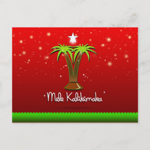 Cartão Postal De Festividades Palmeira de Mele Kalikimaka para o Xmas