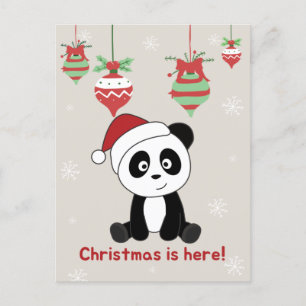 Cartão Postal De Festividades Panda Christmas Snow Winter Animals Pandas Holiday