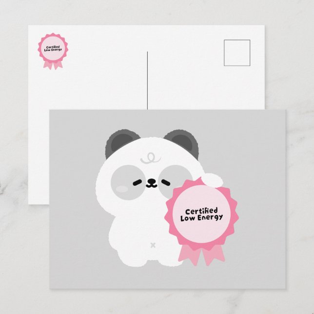 Cartão Postal De Festividades Panda de Baixa Energia Certificado (Frente/Verso)