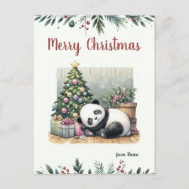 Cartão Postal De Festividades Panda de dormir