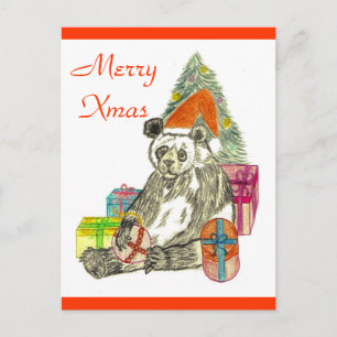 Cartão Postal De Festividades Panda Natal