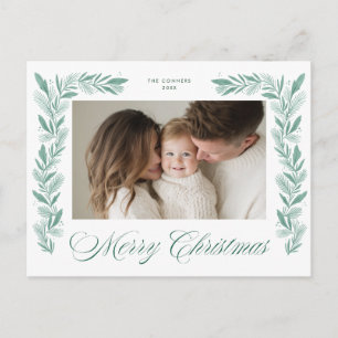 Cartão Postal De Festividades Pano de Natal Férias Grinalda Desenho de Foto