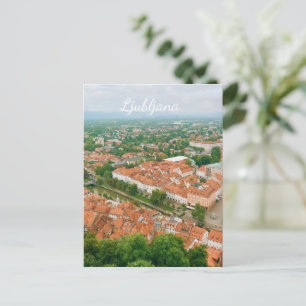 Cartão Postal De Festividades Panorama da Cidade de Liubliana, Lembrança de Viag