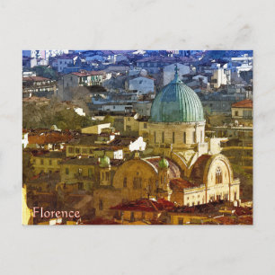 Cartão Postal De Festividades Panorama de Florença, Itália