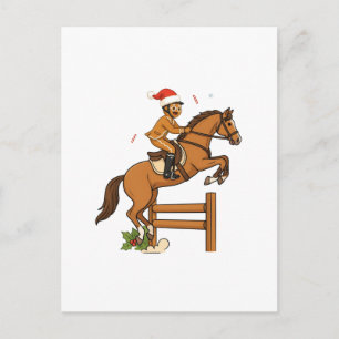 Cartão Postal De Festividades Pão de gengibre Equestre Natal 2026 Férias  