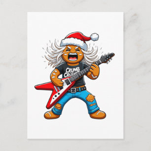 Cartão Postal De Festividades Pão de Mel Rock Guitar Natal 2026 Feriado  