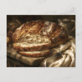 Cartão Postal De Festividades Pão Fresco Assado