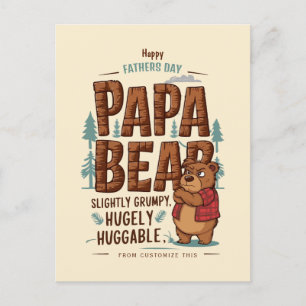 Cartão Postal De Festividades Papa Bear Vibes - Ligeiramente Grumpy, Hugly Hugga