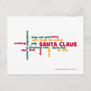 Cartão Postal De Festividades Papai Noel