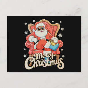 Cartão Postal De Festividades Papai Noel Afro-Americano Negro Natal