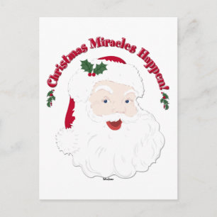Cartão Postal De Festividades Papai Noel Antigo Milagres de Natal Acontecem!
