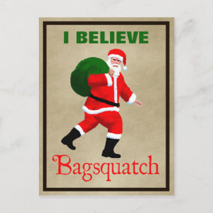 Cartão Postal De Festividades Papai Noel - Bolsasquatch