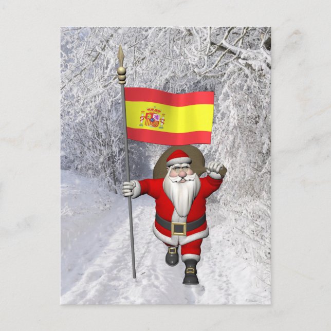 Cartão Postal De Festividades Papai Noel Com Alferes De Espanha (Frente)