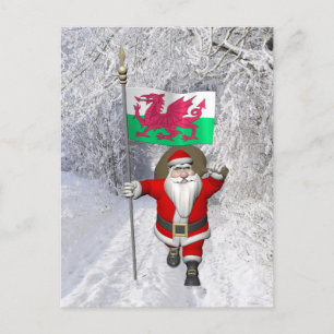 Cartão Postal De Festividades Papai Noel Com Alferes De Gales
