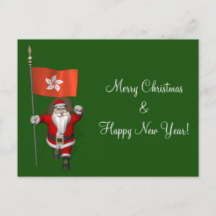 Cartão Postal De Festividades Papai Noel Com Alferes De Hong Kong