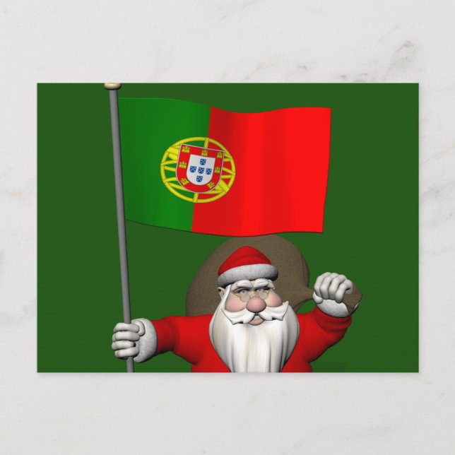 Cartão Postal De Festividades Papai Noel com Alferes de Portugal (Frente)