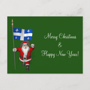 Cartão Postal De Festividades Papai Noel Com Alferes De Québec