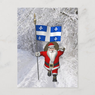 Cartão Postal De Festividades Papai Noel Com Alferes Do Québec CDN