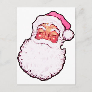 Cartão Postal De Festividades Papai Noel cor-de-rosa