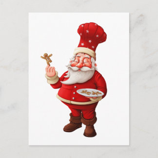 Cartão Postal De Festividades Papai Noel coze homens de pão-de-espécie
