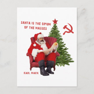 Cartão Postal De Festividades Papai noel de Karl Marx