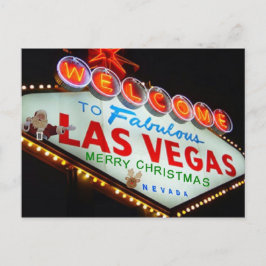 Cartão Postal De Festividades Papai noel de Las Vegas/cartão Feliz Natal da rena