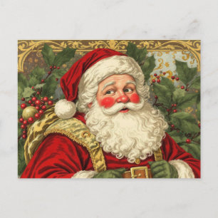 Cartão Postal De Festividades Papai Noel de Natal Vintage