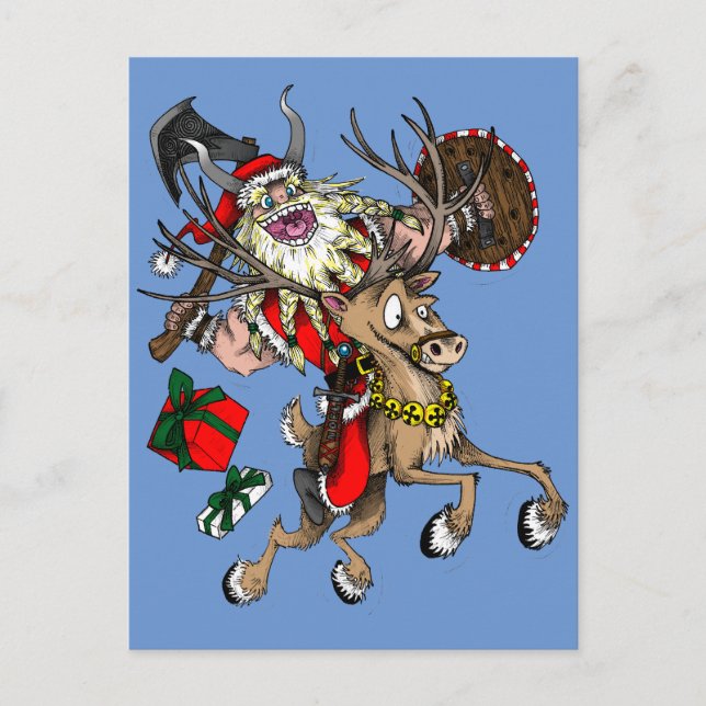 Cartão Postal De Festividades Papai noel de Viking (Frente)