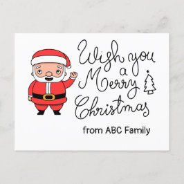 Cartão Postal De Festividades Papai Noel deseja um feliz Natal para Golfer