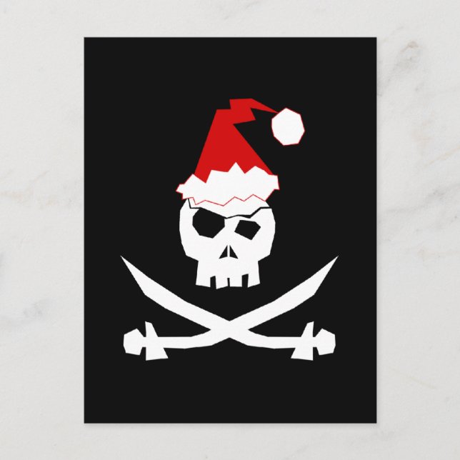 Cartão Postal De Festividades Papai noel do pirata (Frente)