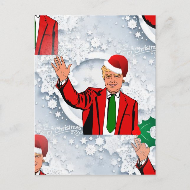Cartão Postal De Festividades papai noel Donald Trump do Natal (Frente)