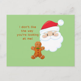 Cartão Postal De Festividades Papai Noel e Garoto Gingerpão