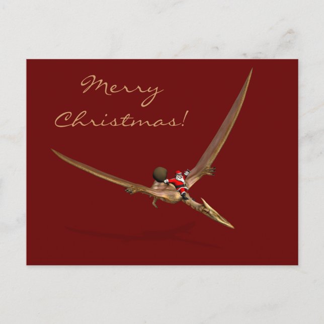 Cartão Postal De Festividades Papai Noel Em Quetzalcoatlus (Frente)