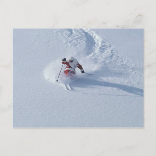 Cartão Postal De Festividades Papai Noel esquiando no Snowbird Ski Resort, Wasat
