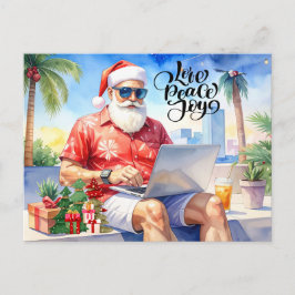 Cartão Postal De Festividades Papai Noel está trabalhando em uma linha de produç