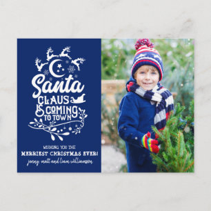 Cartão Postal De Festividades Papai Noel está vindo ao Natal