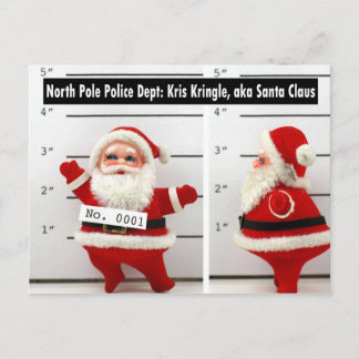 Cartão Postal De Festividades Papai noel Mug Shot