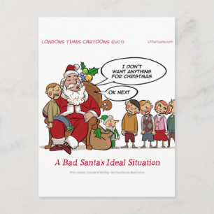 Cartão Postal De Festividades Papai Noel Muito Mau Situação Ideal Engraçado