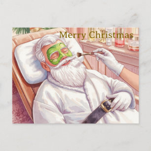 Cartão Postal De Festividades Papai Noel na Banheira de Hidromassagem tema Natal