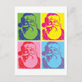 Cartão Postal De Festividades Papai noel Pop de arte Feliz Natal
