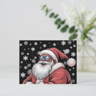 Cartão Postal De Festividades Papai Noel preto africano americano Natal