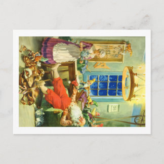 Cartão Postal De Festividades Papai Noel retorna ao Pólo Norte