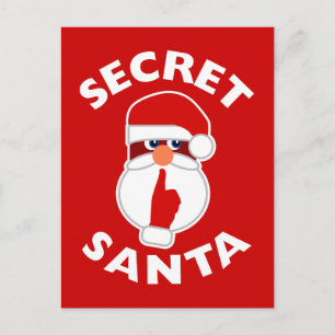 Cartão Postal De Festividades Papai noel secreto