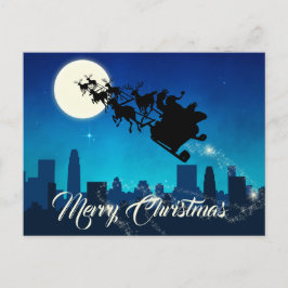 Cartão Postal De Festividades Papai Noel Sleigh Natal