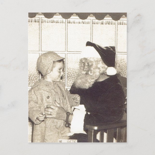 Cartão Postal De Festividades Papai noel sumário do armazém cerca de 1956. (Frente)