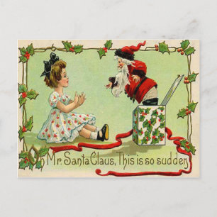 Cartão Postal De Festividades Papai Noel Surpresa